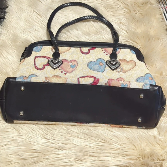 Brighton Alyssa Hearts collection Large tapestry bag purse tote - Picture 3 of 7